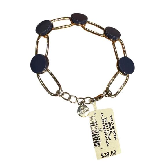 Alfani silver tone and blue round flat bead bracelet - Picture 4 of 5